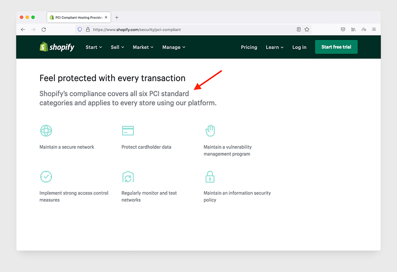Shopify PCI 合规性信息