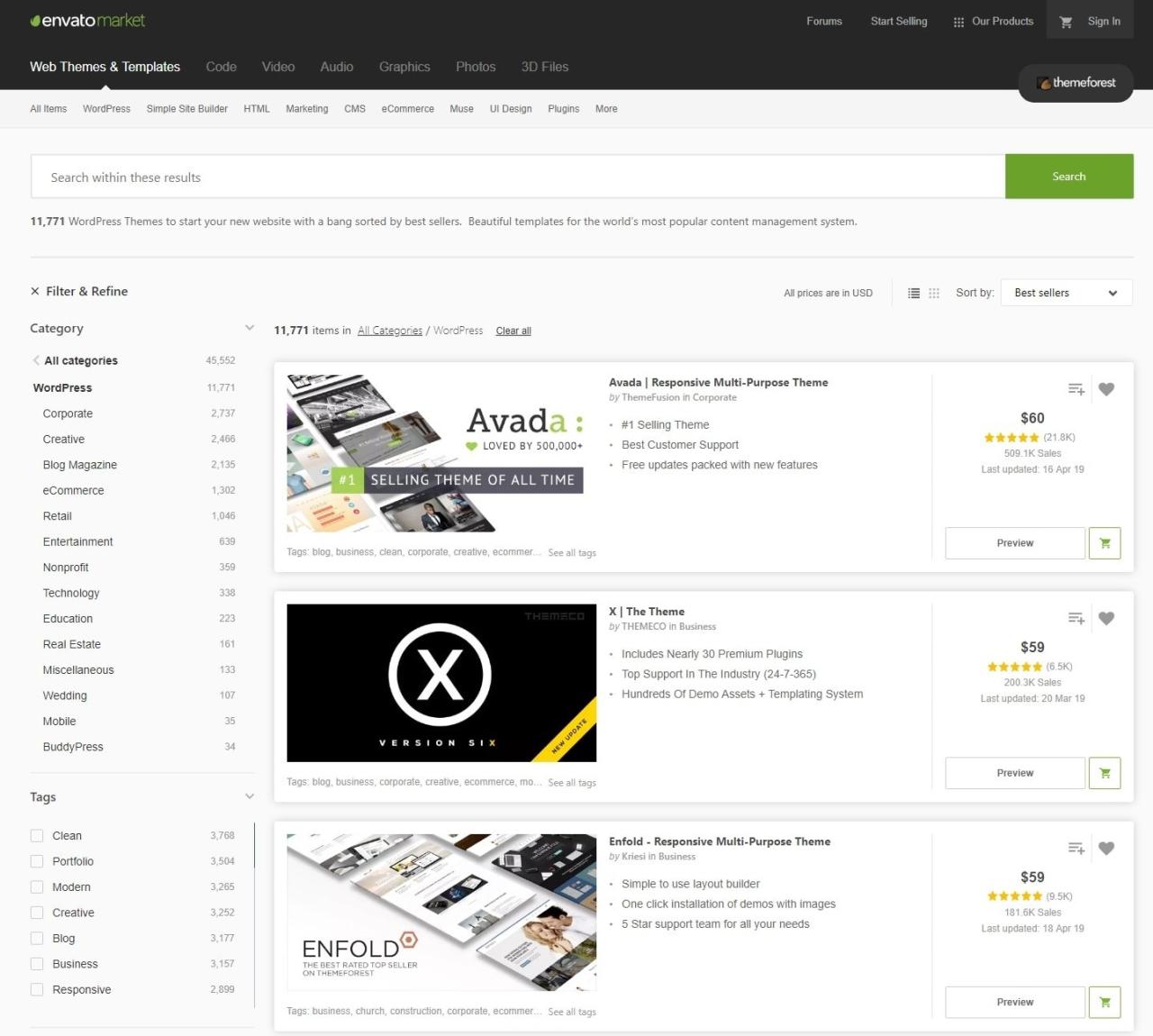 5 个顶级 WordPress 主题市场-image1