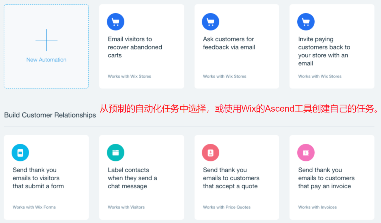 自动化任务 - Wix 的 Ascend